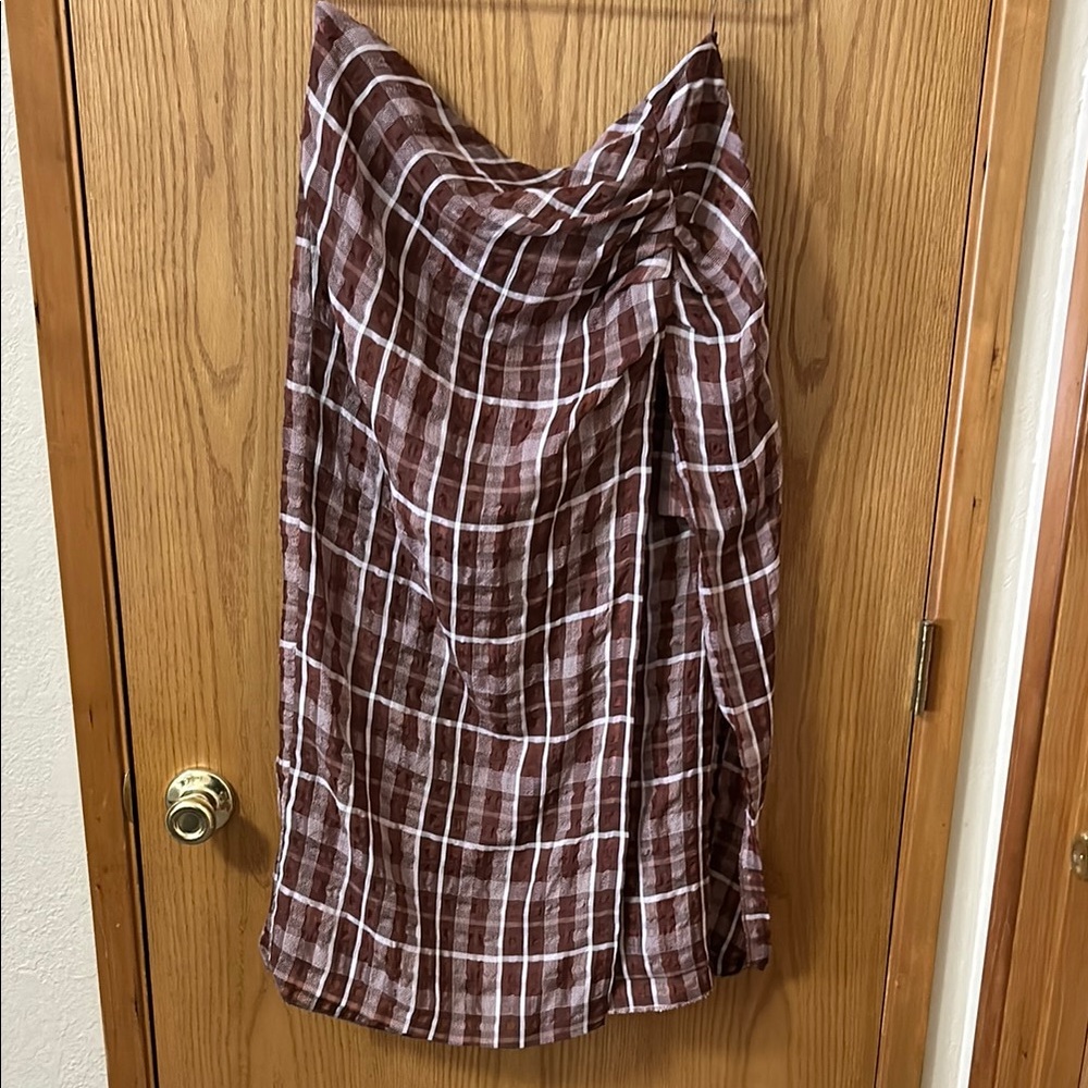 Brown Plaid Women's Skirt